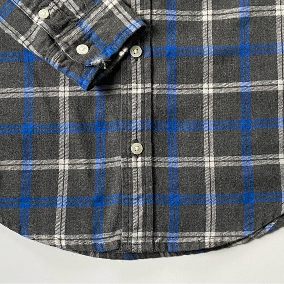 Janie and Jack Shirt Size 8 Boys Button Up Plaid Dress Gray Blue 100% Cotton EUC - Picture 16 of 16